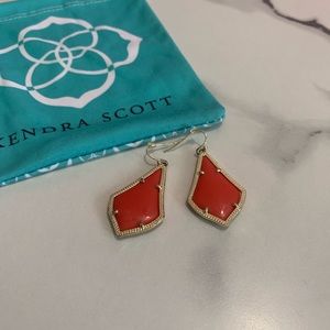 Kendra Scott Red and Gold Alex Earrings